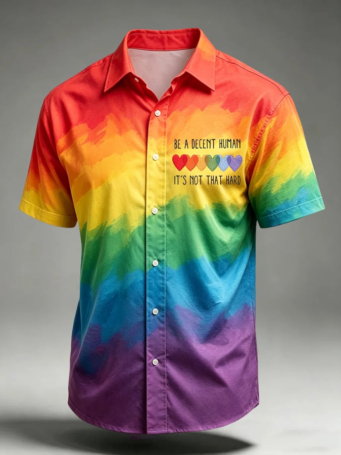 Men's Be A Decent Human It's Not That Hard Print Shirt