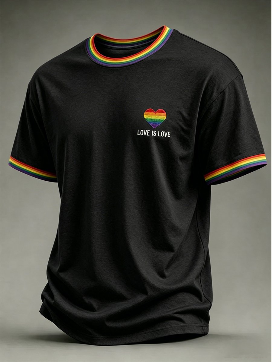 Men's Casual Love Is Love Pride Month Short-Sleeve T-Shirt