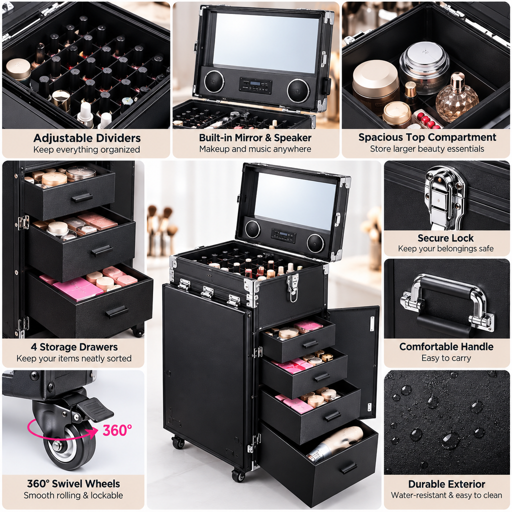 Rolling Manicure Table Makeup Station!