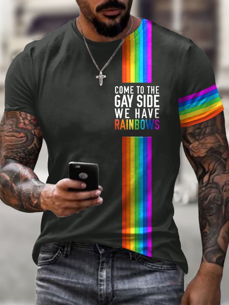 Men's Casual LGBT Pride Month We Have Rainbows Print Short-Sleeved T-Shirt