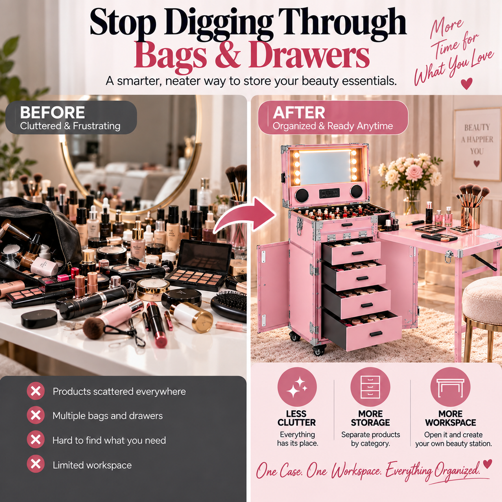 Rolling Manicure Table Makeup Station!
