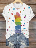 Retro Pride Parade Cats Print T-Shirt