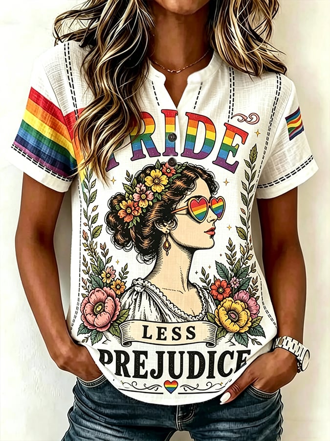 Women's Rainbow Moon Print Shirt