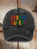 Retro LGBTQ+ Pride Cheers Queers Print Baseball Cap