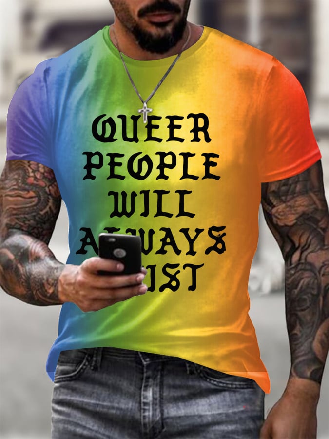 Men's Gay Month Print Casual T-Shirt