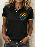 Women's Gay Pride Print Polo Shirt