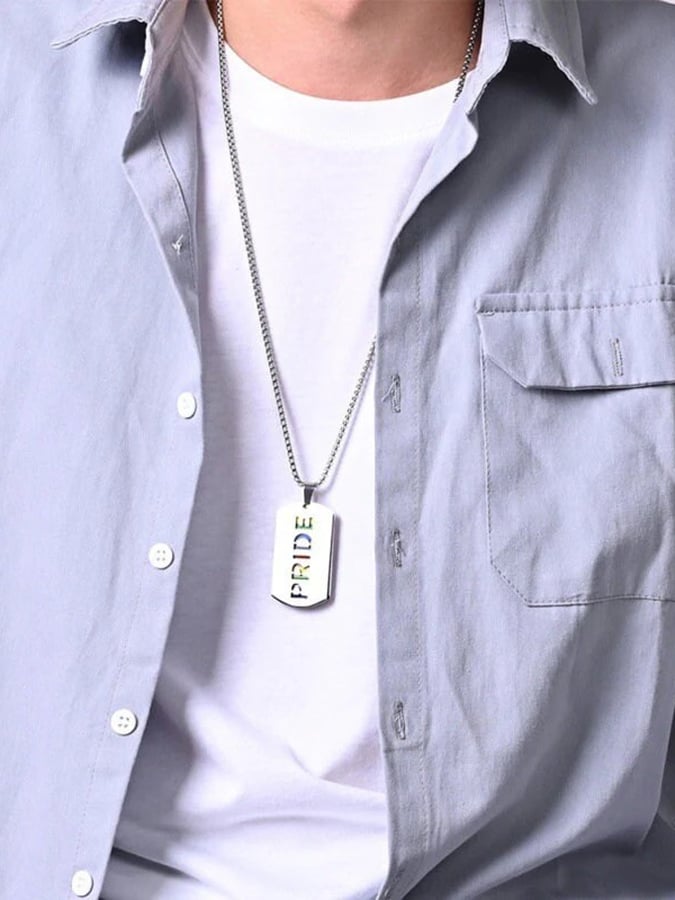 Unisex Fashionable Personalized Rainbow Titanium Steel Necklace