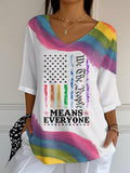 Women's We The People Means Everyone Print Mid Sleeve T-Shirt