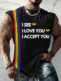 Men'S Casual LGBT Pride Month Gay Men Printed Vest