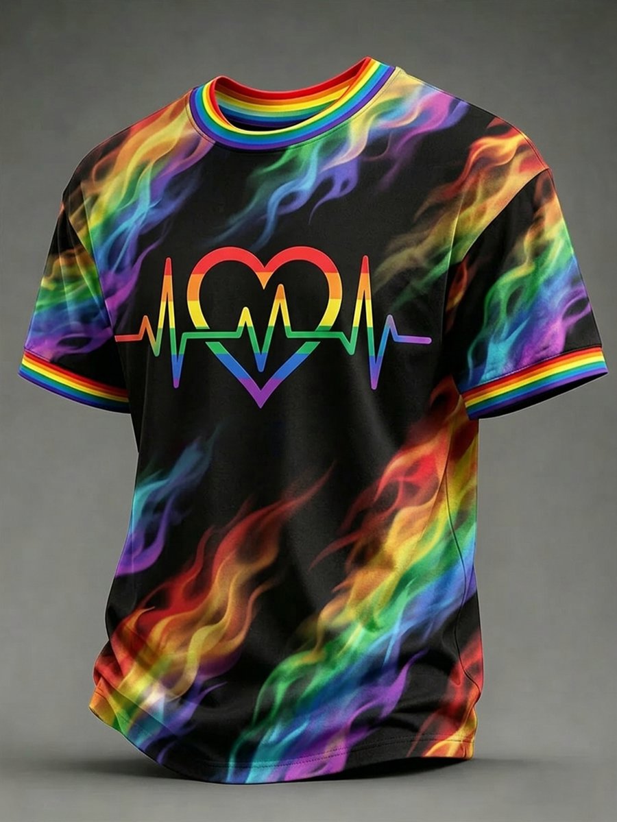 Men's Casual Pride Month Short-Sleeve T-Shirt