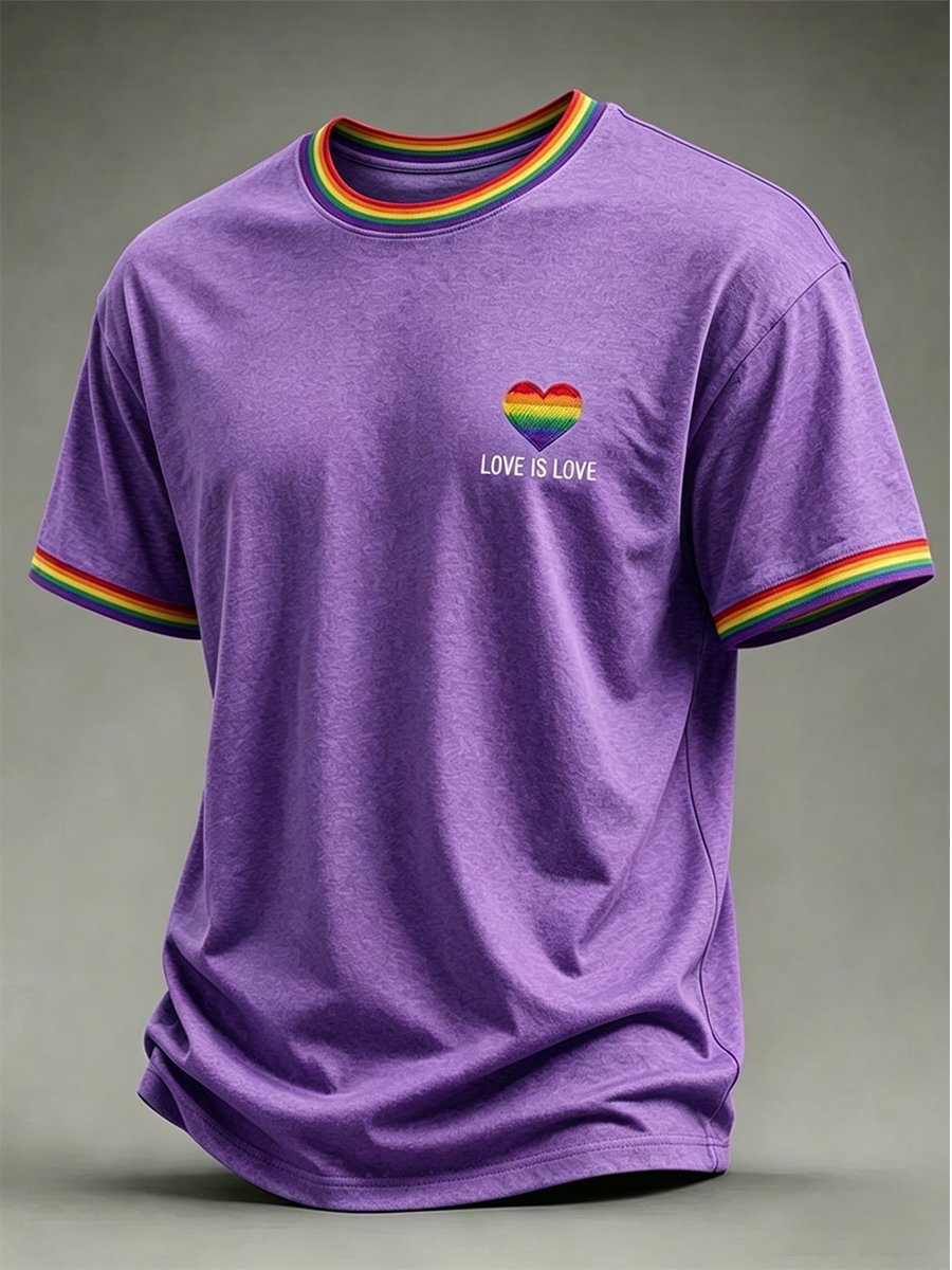 Men's Casual Love Is Love Pride Month Short-Sleeve T-Shirt
