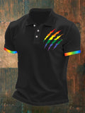 Men's  Gay Pride Print Polo Shirt