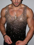 Men's sequined fashion print sleeveless vest