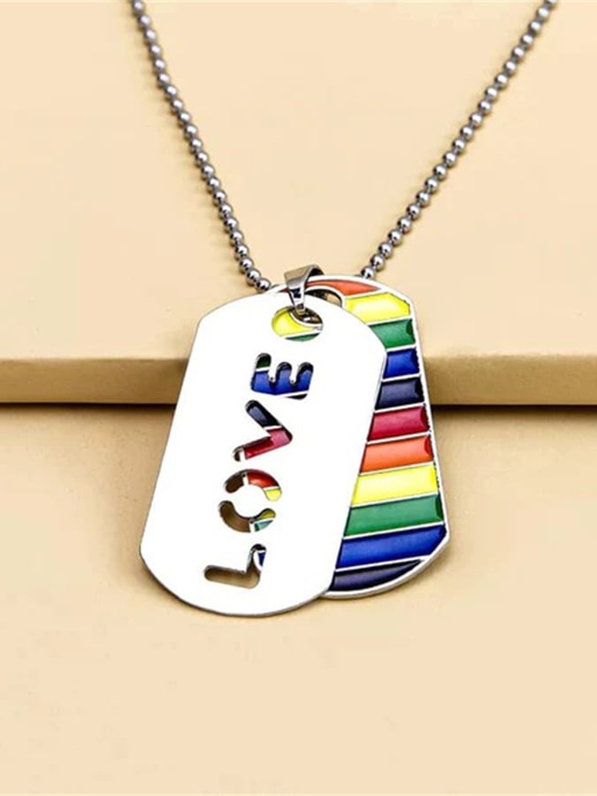 Unisex Fashionable Personalized Rainbow Titanium Steel Necklace