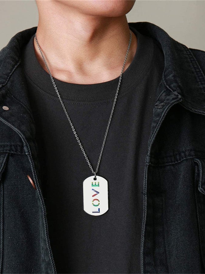 Unisex Fashionable Personalized Rainbow Titanium Steel Necklace