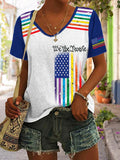 Women's Retro LGBT Print Short Sleeve T-Shirt