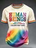 Men's Human Beings Colors May Vary Print Casual T-shirt