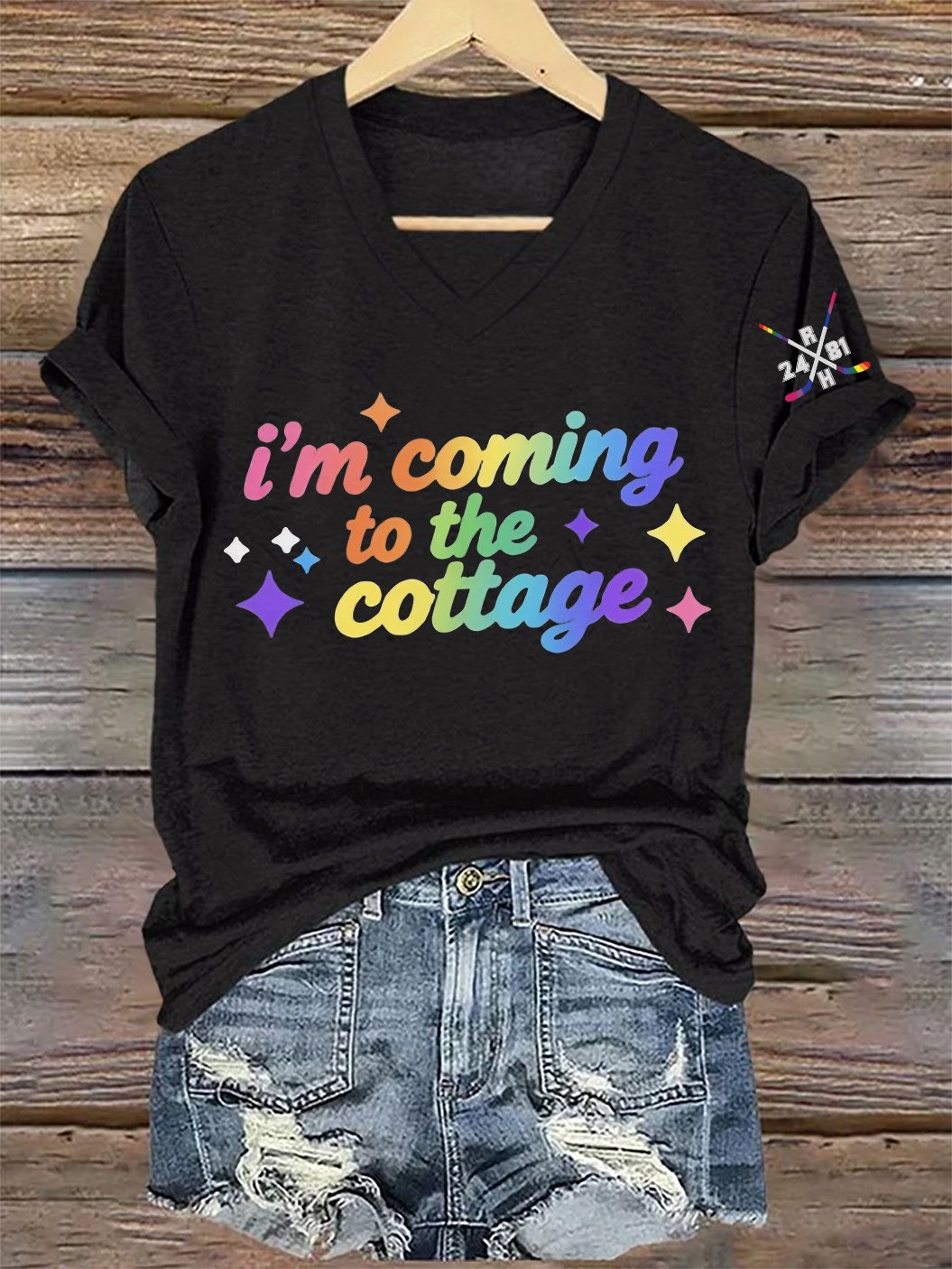 Women's I'm Coming To The Cottage Print Casual T-shirt