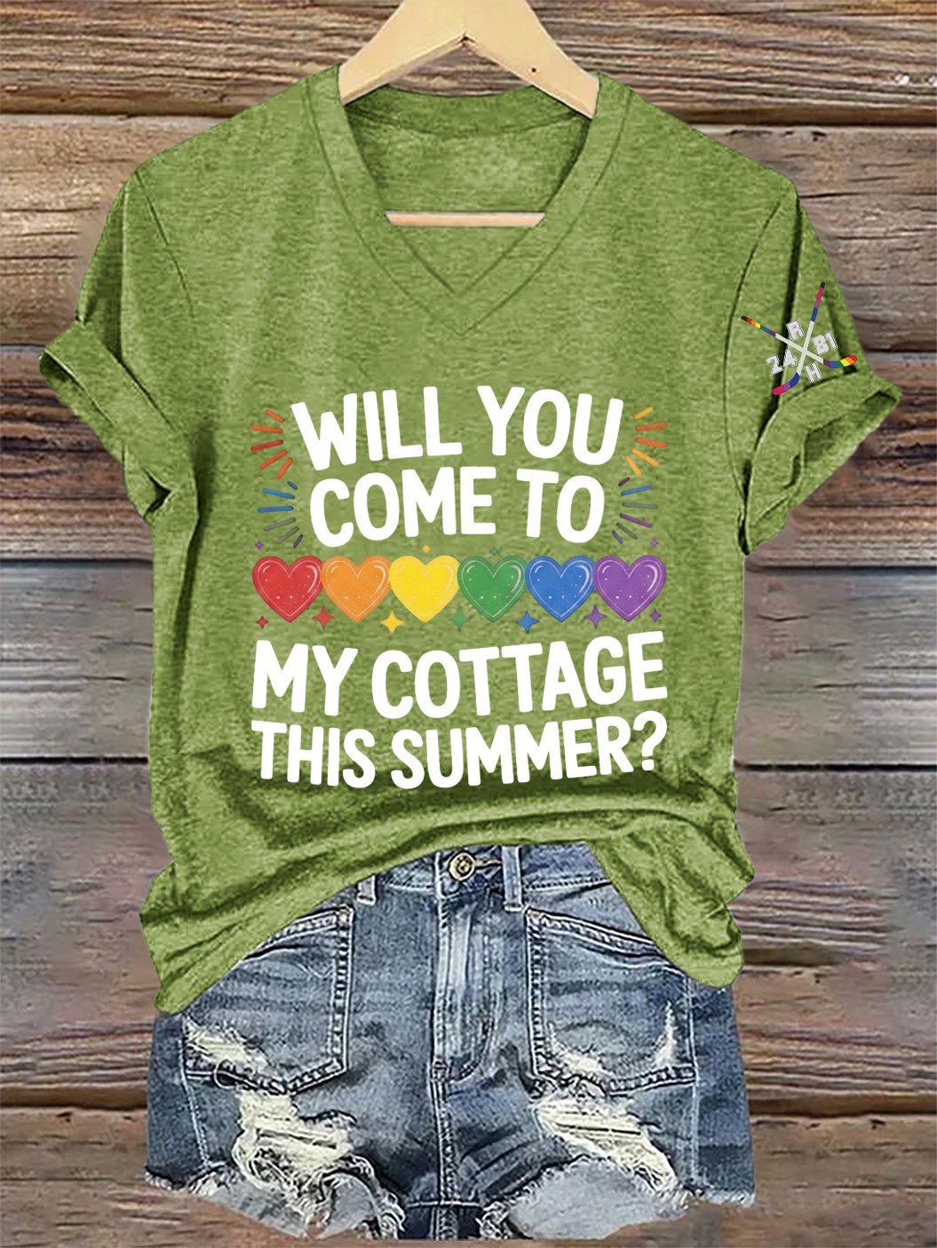 Women's Will You Come To My Cottage This Summer Print Casual T-shirt