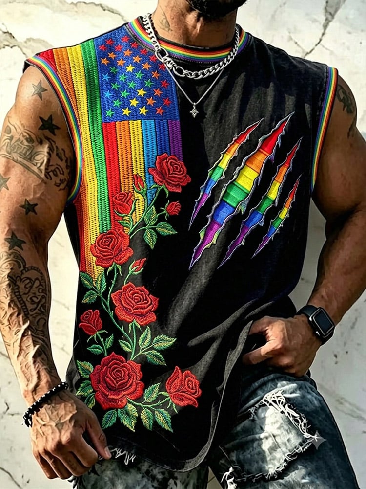 Men's LGBT Pride Rainbow Print Tank Top