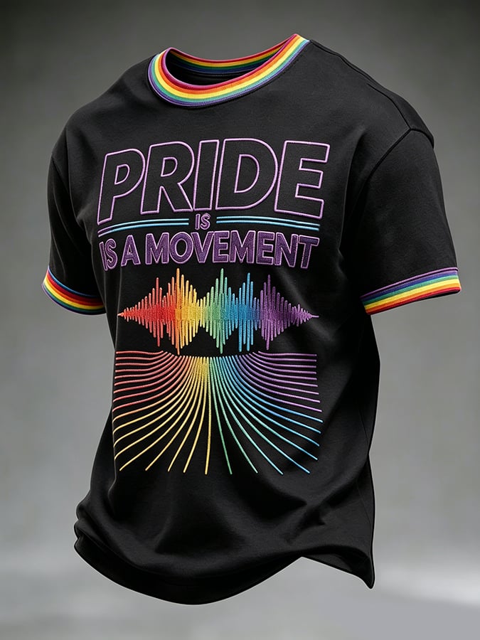 Men'S Casual Crew Neck T-Shirt With Pride Month Print