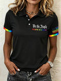 Women's Gay Pride Print Polo Shirt