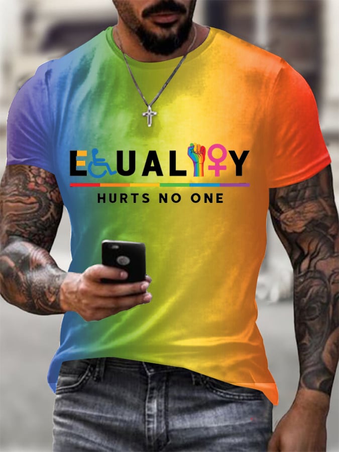 Men's Gay Month Print Casual T-Shirt