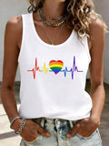 Women's Pride Month Rainbow Print Tank Top
