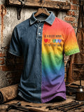 Men's Be A Decent Human It's Not That Hard Print Polo Shirt