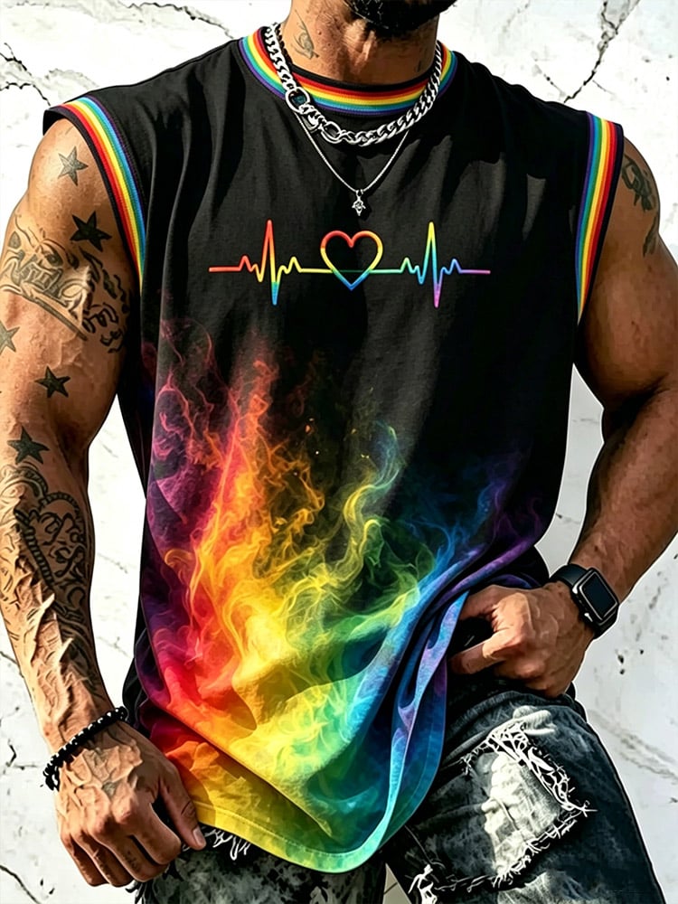 Men's LGBT Pride Rainbow Print Tank Top