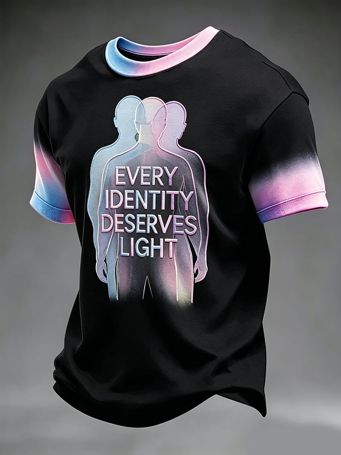 Men'S Casual Crew Neck T-Shirt With Pride Month Print