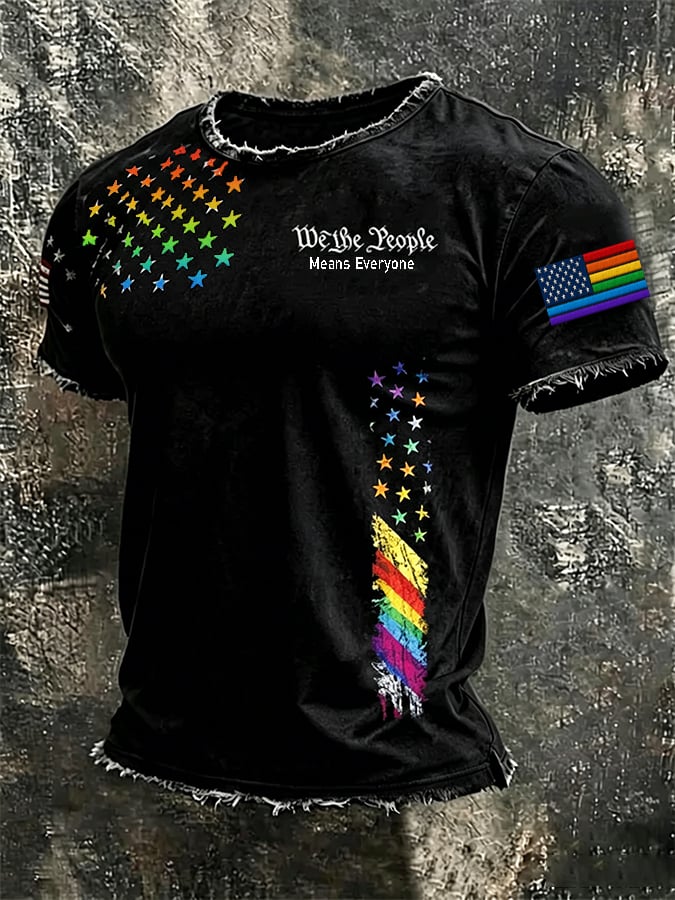 Men's  We The People Means Everyone LGBT Printed Casual T-Shirt
