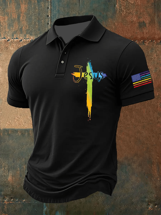 Men's Retro LGBT Printed Polo Shirt