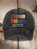 Retro Human Beings Colors May Vary. Rights Must Not Print Baseball Cap