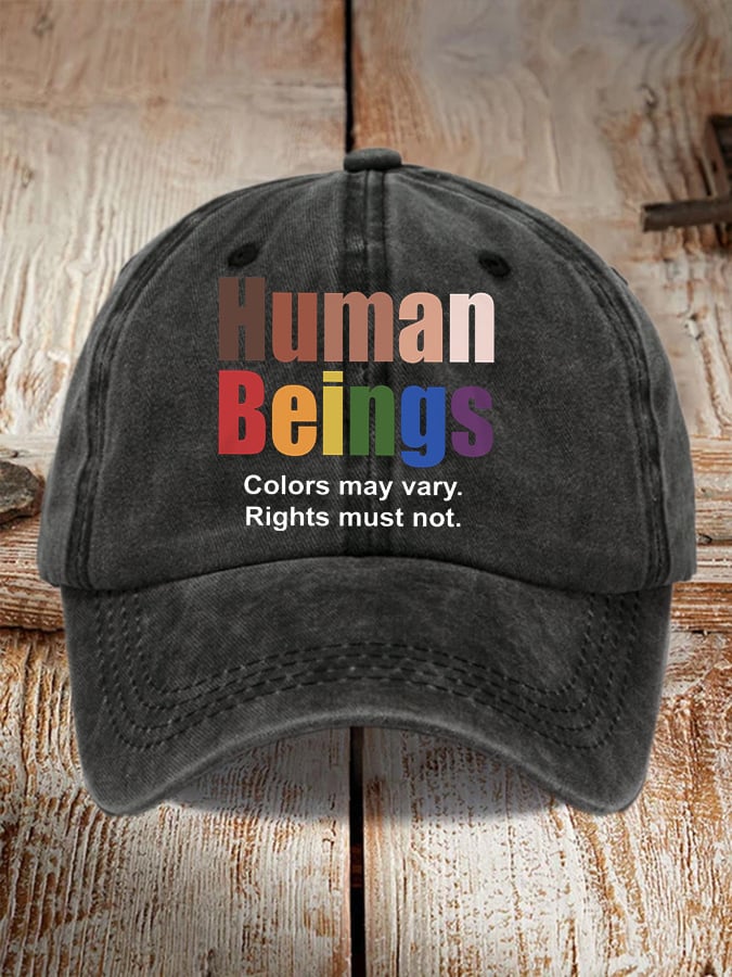 Retro Human Beings Colors May Vary. Rights Must Not Print Baseball Cap
