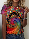 Women's Casual Retro Colored T-Shirt