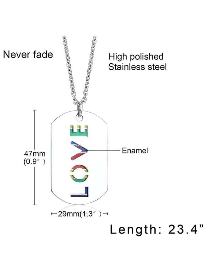 Unisex Fashionable Personalized Rainbow Titanium Steel Necklace
