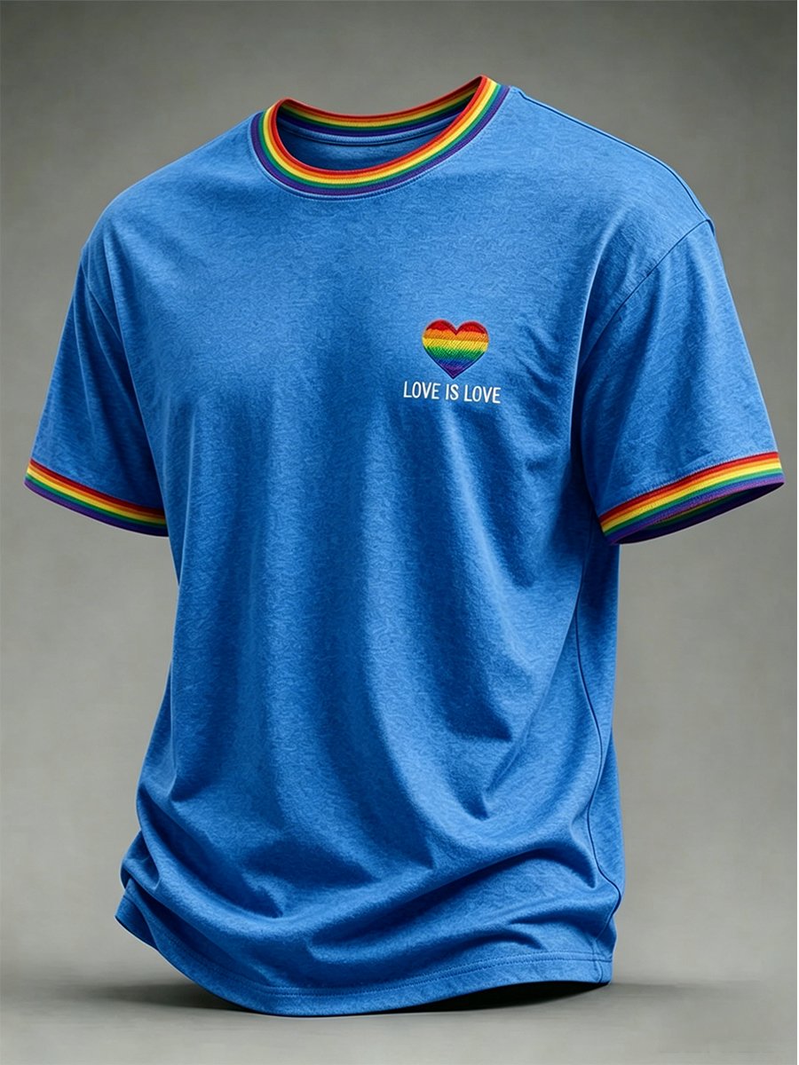 Men's Casual Love Is Love Pride Month Short-Sleeve T-Shirt