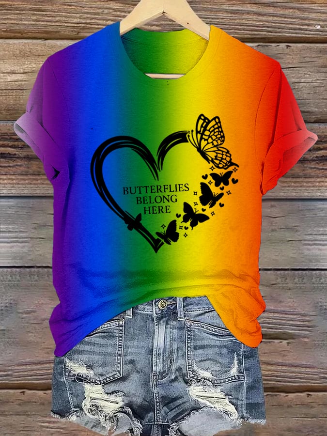 Women'sOne Orange Rules With Lies Other With Wings Printed T-Shirts