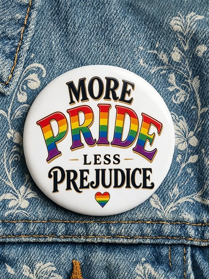 More Pride Less Prejudice Print Brooch