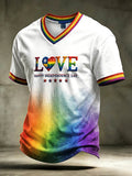 Men's Pride Month Rainbow-Print Casual Top