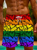 Men's Pride Month Gay Pride Month Rainbow Heart Dehan Beach Shorts