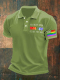 Man's Vintage Be A Decent Human It's Not That Hard Printed Polo Shirt