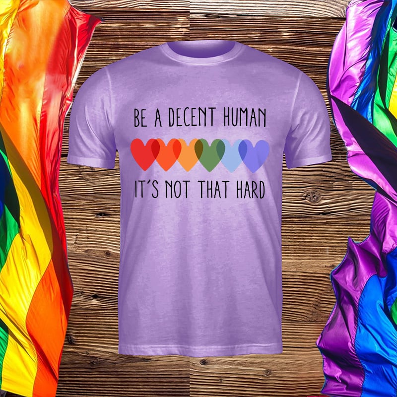 Retro We Be A Decent Human It's Not That Hard Print T-Shirt