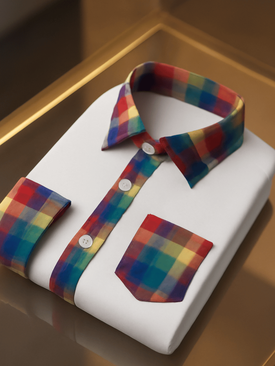 Men's Pride Month Lgbt Rainbow Stripe Plaid Print Short Sleeve Shirt