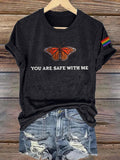 Women's You Are Safe With Me  Printed T-Shirts
