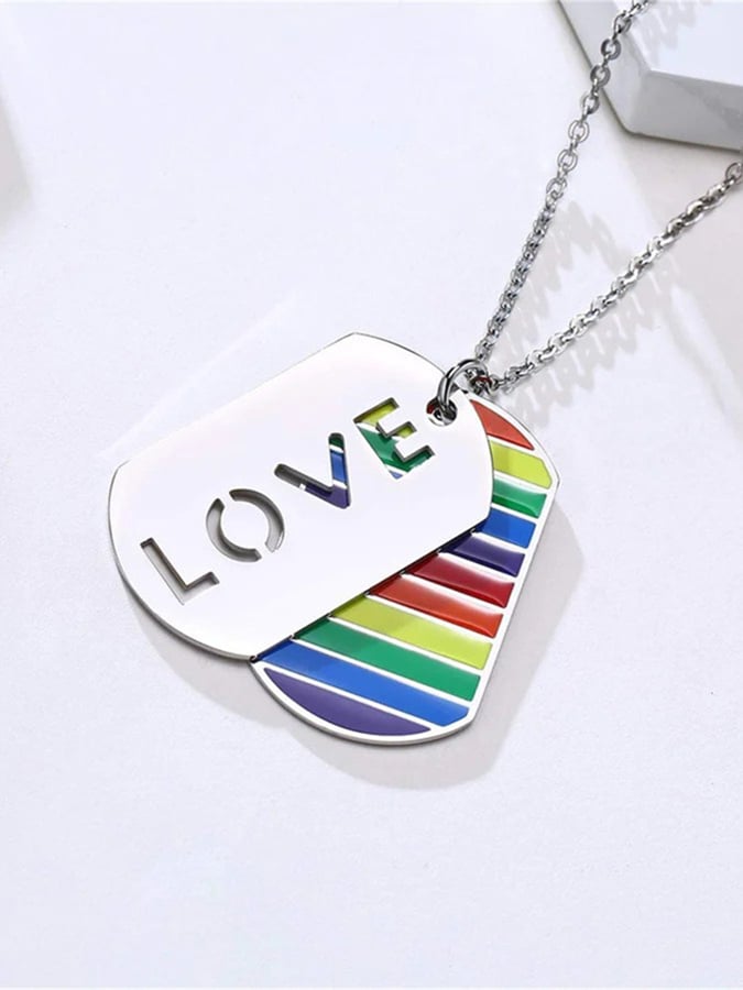 Unisex Fashionable Personalized Rainbow Titanium Steel Necklace