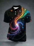 Men's Retro LGBT Print Casual Polo Shirt
