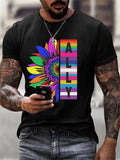Men's Gay Month Print Casual T-Shirt