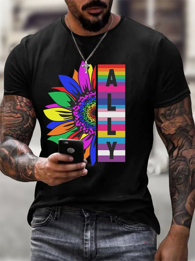 Men's Gay Month Print Casual T-Shirt